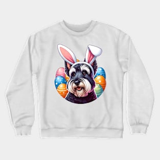 Scottish Terrier with Bunny Ears Celebrates Easter Joy Crewneck Sweatshirt